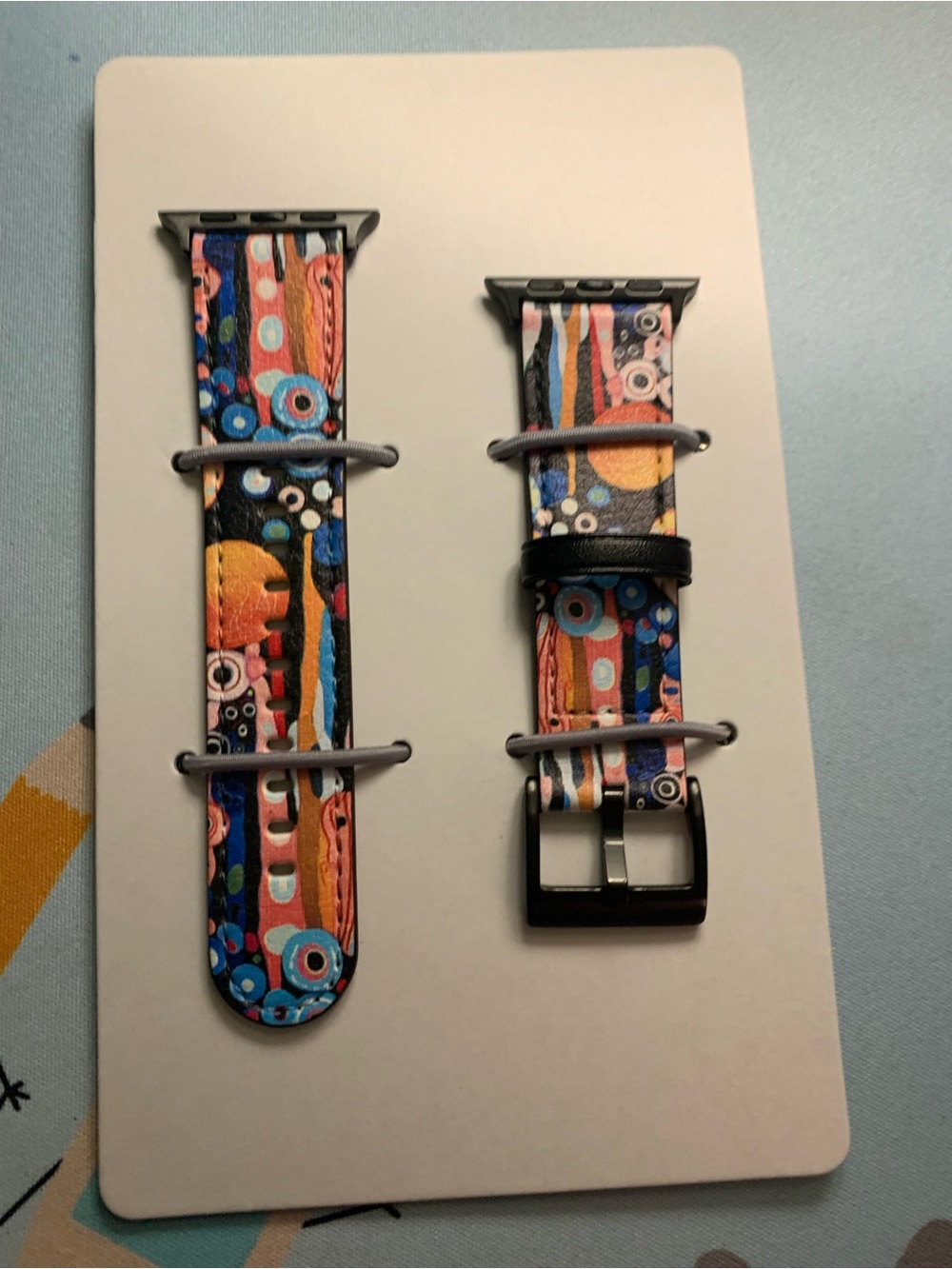 Colorful Abstract Pattern Leather Watch Band for apple smartwatch